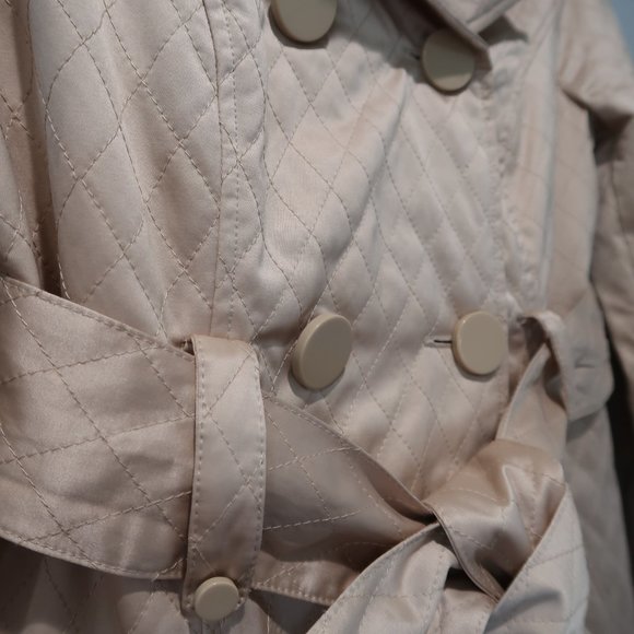 Blanc Noir Trench Coat Womens Quilted Double Breasted Button Down Jacket S - Picture 12 of 16